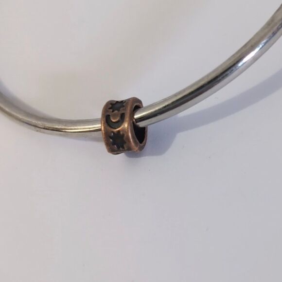 Red Copper Moon and Stars Spacer Charm‎ for Pandora Style Bracelet - Picture 1 of 4